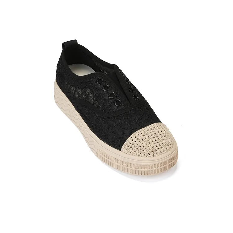 OMS Skateboard Shoes Women's Low Top Black/Apricot-2