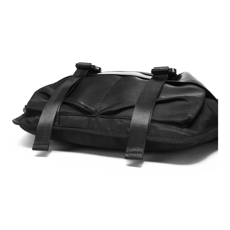 NOMK Oxford Workwear Messenger Bag Shoulder Bag Crossbody Bag Large Size Unisex Black-4