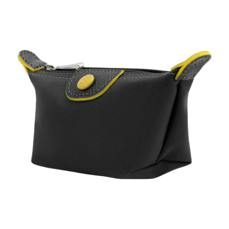 LONGCHAMP Le Pliage Club Canvas Dumpling Bag Coin Purse Unisex Gray Yellow-1