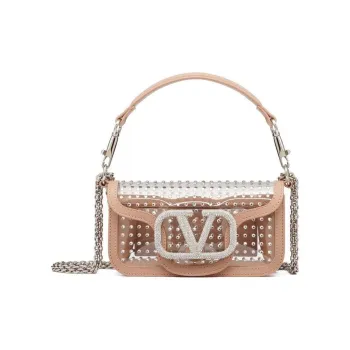 Valentino Calfskin Portable Crossbody Bag, Shoulder Bag Women's Pink
