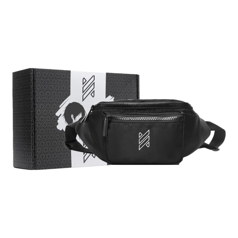 NOMK Oxford Shoulder Bag, Crossbody Bag, Sling Bag, Fanny Pack Unisex Black-7