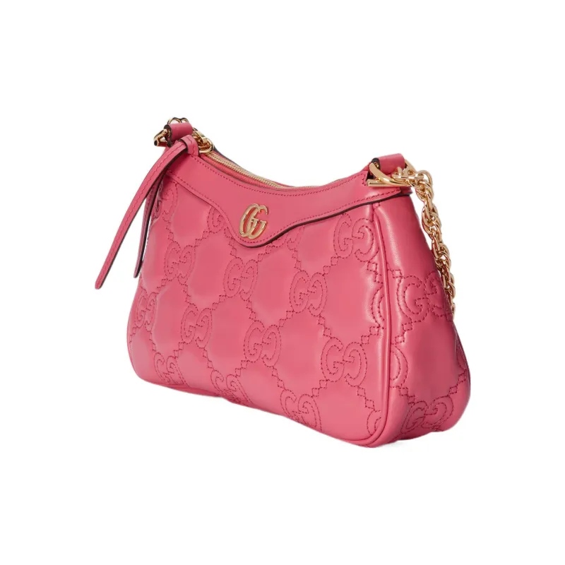 GUCCI GG Matelassé Leather Pochette, Shoulder Bag Shoulder Bag, Handbag Women's Pink-3