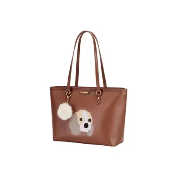 Hush Puppies Cow Leather Tote Bag Shopping Bag Handbag Shoulder Bag Medium Size Women's Brown