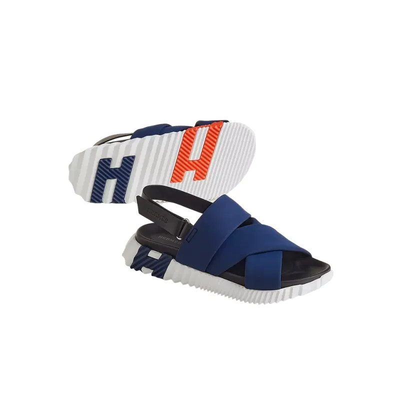 HERMES Electric Beach Sandals Men's Blue-4