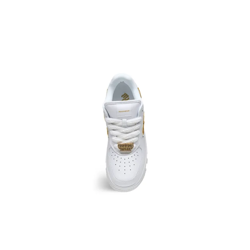 Xvessel X ROCAWEAR Skateboard Shoes Unisex Low Top White Gold-4