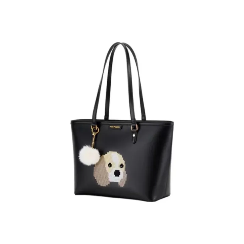 Hush Puppies Cow Leather Tote Bag Shopping Bag Handbag Shoulder Bag Medium Size Women's Brown-5