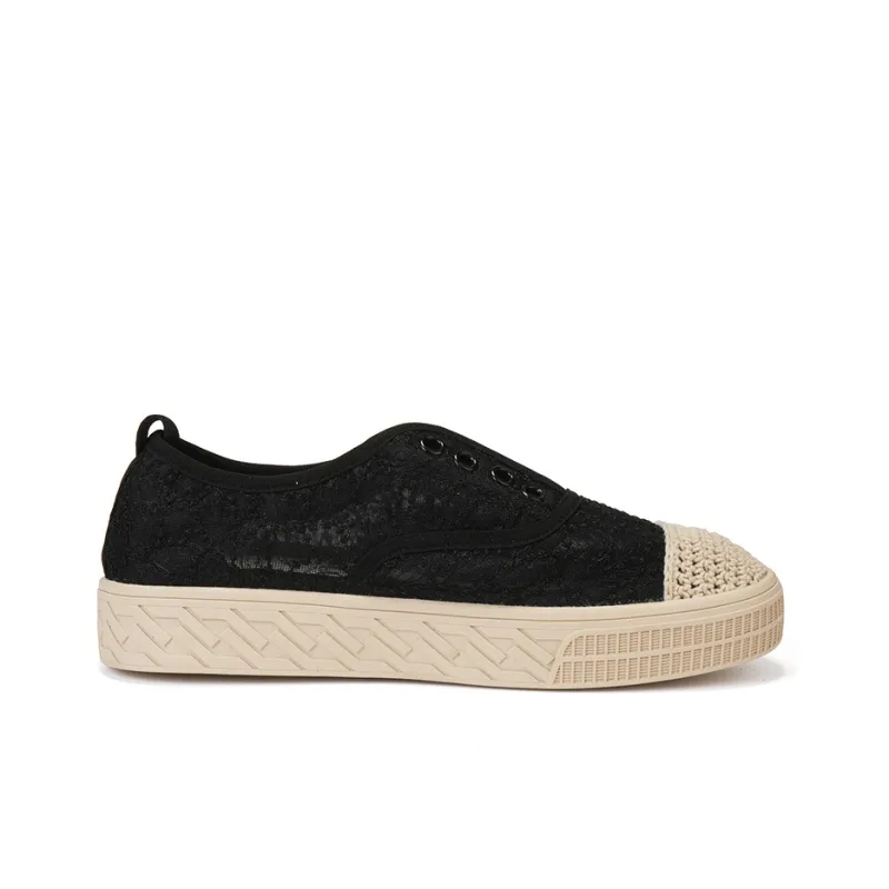 OMS Skateboard Shoes Women's Low Top Black/Apricot-1