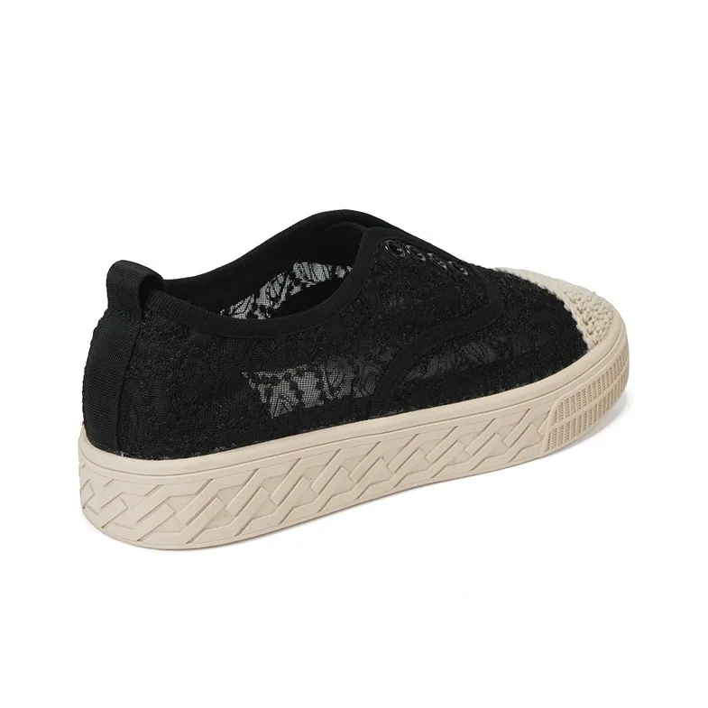 OMS Skateboard Shoes Women's Low Top Black/Apricot-3