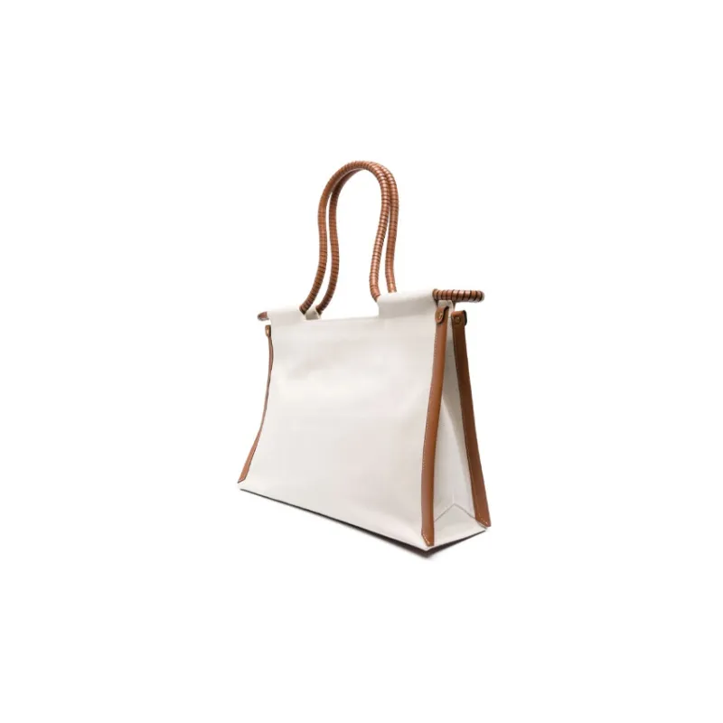 ISABEL MARANT Cotton With Calfskin Handbag, Shoulder Bag Women's Brown-1