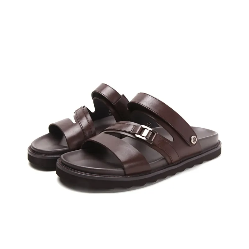 Satchi Stylish Sandals Men's Coffee-2