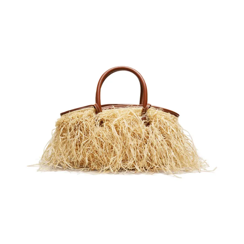 Jacquemus Raffia Fiber Shoulder Bag Crossbody Bag Handbag Women's Brown-3