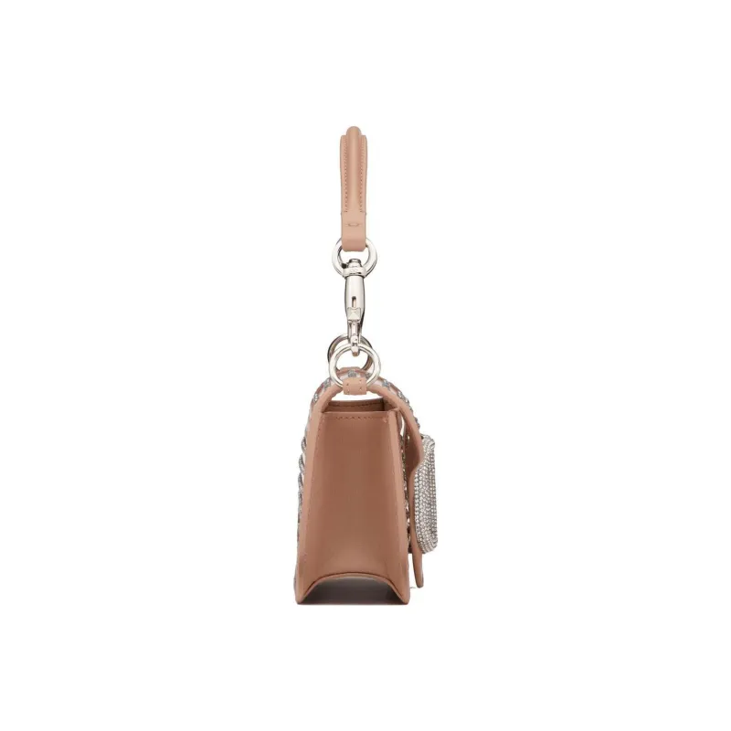 Valentino Calfskin Portable Crossbody Bag, Shoulder Bag Women's Pink-1