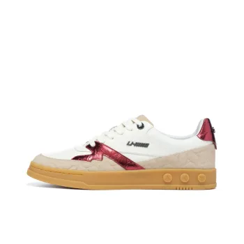LI NING 1990 001 Low Top Skateboard Shoes Men's White Umber
