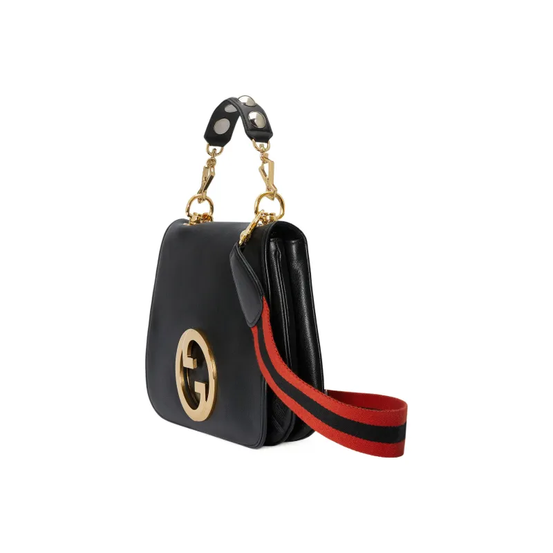 GUCCI Blondie Leather Shoulder Bag, Crossbody Bag, Handbag Medium Size Women's Black-1