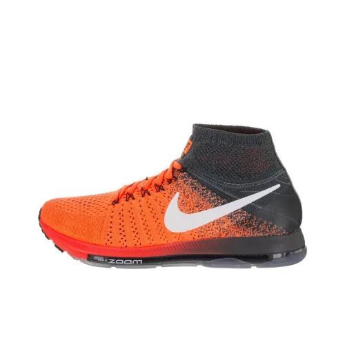 Nike All Out Flyknit Running Shoes Men Mid-Top Black/Orange