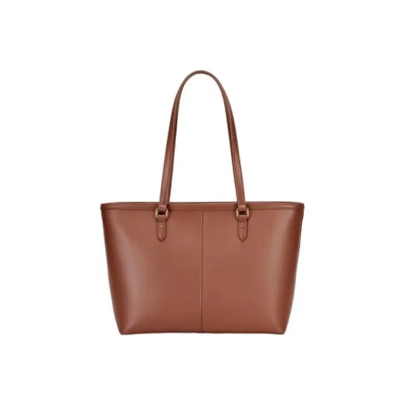 Hush Puppies Cow Leather Tote Bag Shopping Bag Handbag Shoulder Bag Medium Size Women's Brown-1