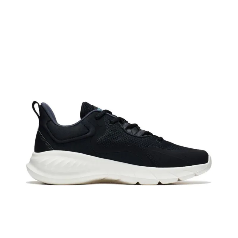 LiNing EasyFit Fle Abrasion Resistant Breathable Cushioning Low Top Running Shoes Men's Black Blue-1