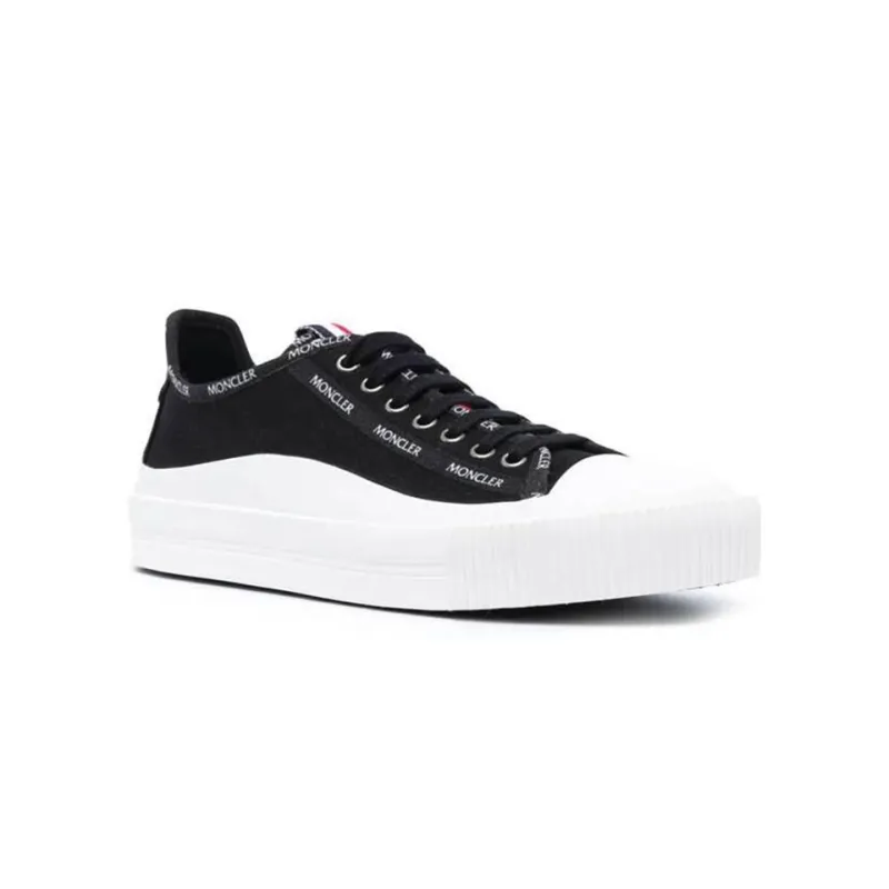 Moncler Low Top Stylish Skateboarding Shoes Men's Black White-2