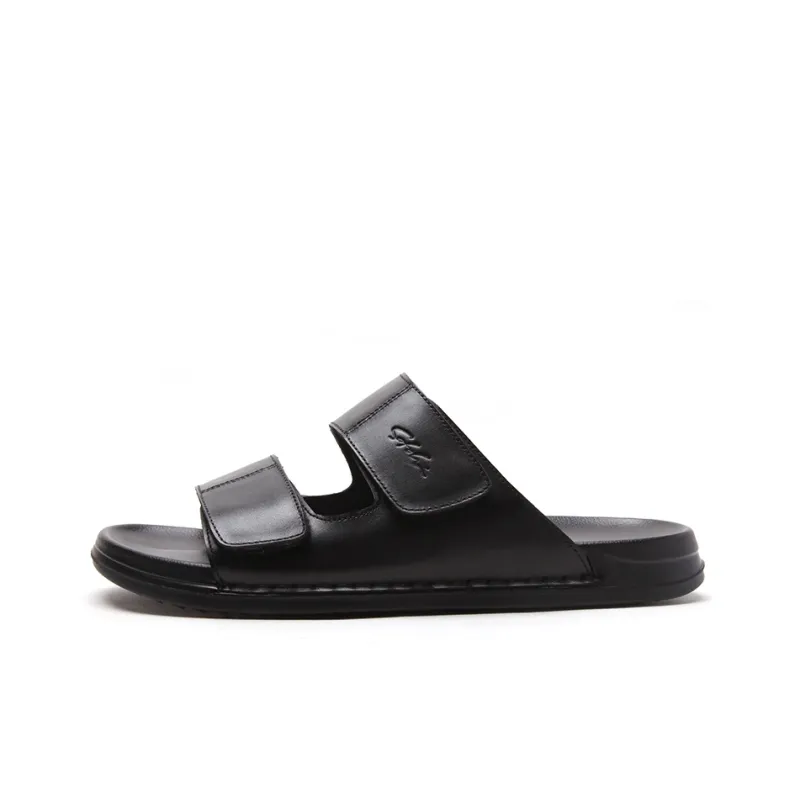 Satchi Rubber Sole Slip Resistant Slide Slippers Men's Black-0