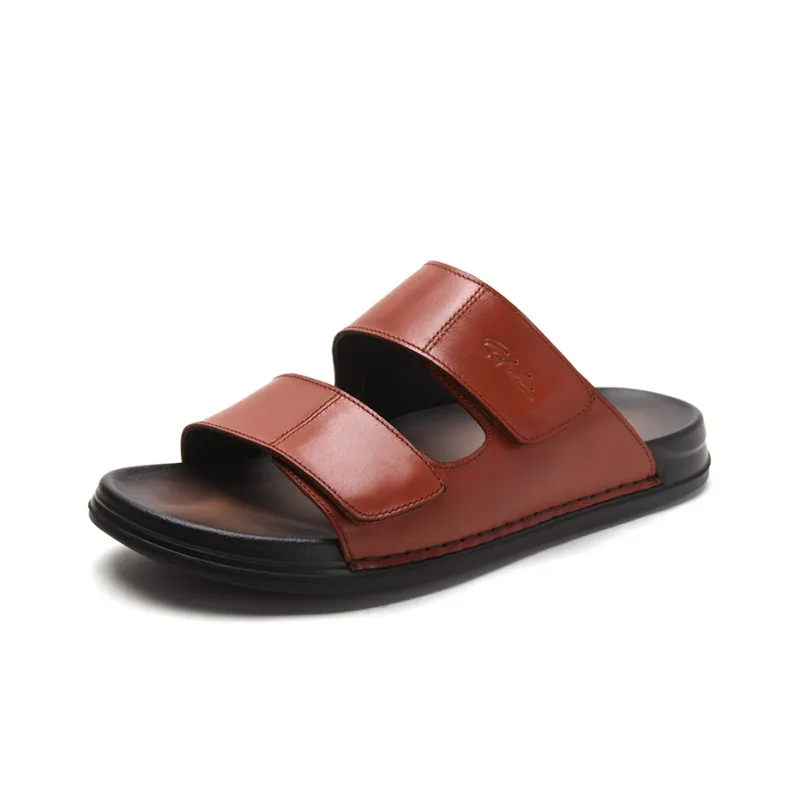Satchi Slide Slippers Men Yellow Brown-1