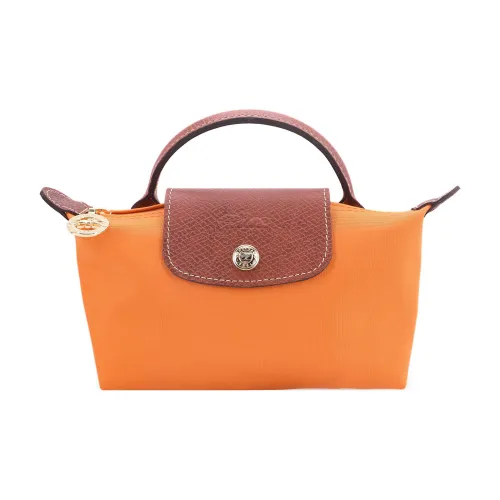 LONGCHAMP Le Pliage Polyamide Cow Leather Canvas Dumpling Bag Handbags Women's Light Orange