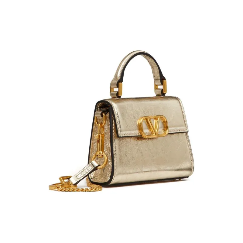 Valentino GARAVANI Calfskin Shoulder Bag Crossbody Bag Handbag Mini Women's Gold-1