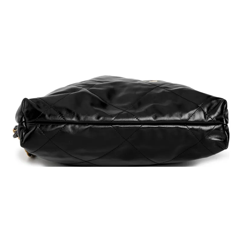CHANEL 22Bag Bright Calfskin Backpack Trumpets Women's Black-3