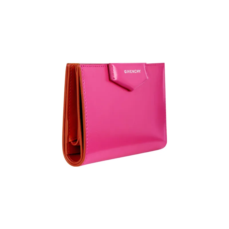 GIVENCHY Antigona Leather Wallet Women's Neon Pink-1