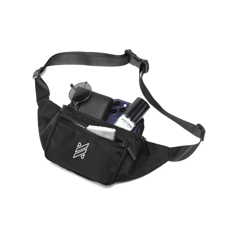 NOMK Oxford Shoulder Bag, Crossbody Bag, Sling Bag, Fanny Pack Unisex Black-6