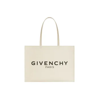 GIVENCHY Cotton Tote Bag Shopping Bag Handbag Large Size Women's Natural Beige