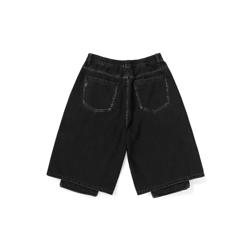 GENANX Denim Shorts Unisex Black-1