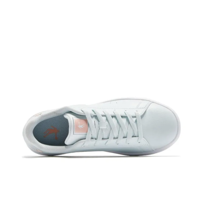 QIAODAN Beach Party Lightweight And Wear-resistant Low-Top Skateboard Shoes Women's White Green-3