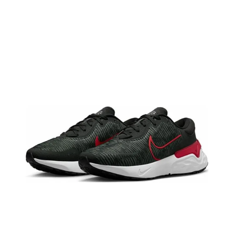 Nike Renew Run 4 Road Running Shoes 'Black University Red'-2
