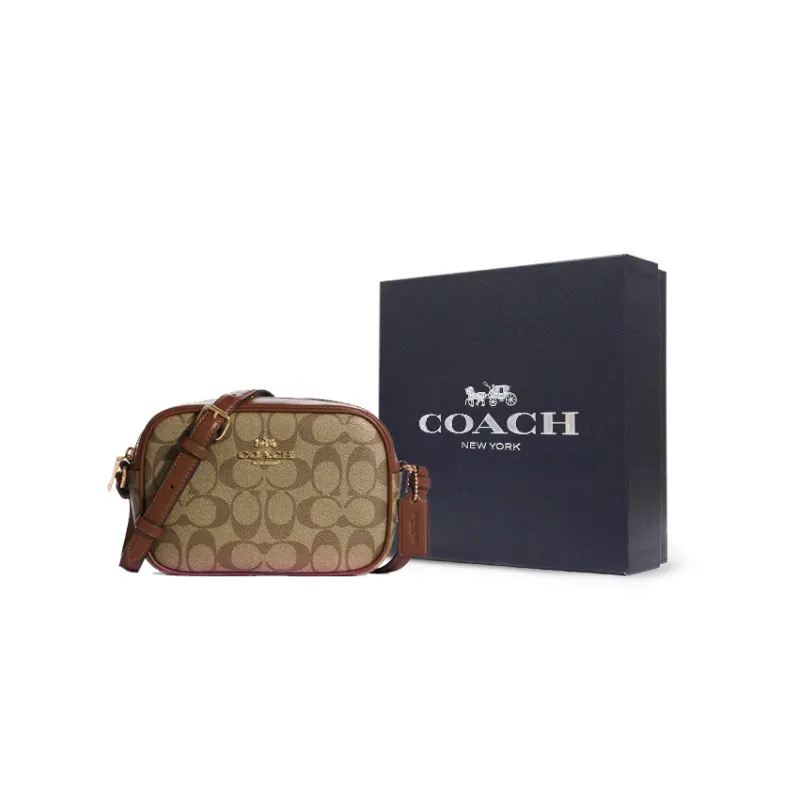 COACH Camera Coated Canvas With Leather Camera Bag Shoulder Bag Crossbody Bag Small Size Women's Brown Monogram-5