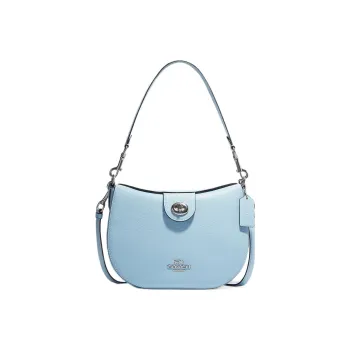 COACH Leather Crescent Bag Crossbody Bag Shoulder Bag Women's Sky Blue