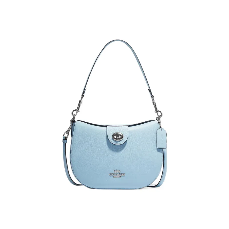 COACH Leather Crescent Bag Crossbody Bag Shoulder Bag Women's Sky Blue-0