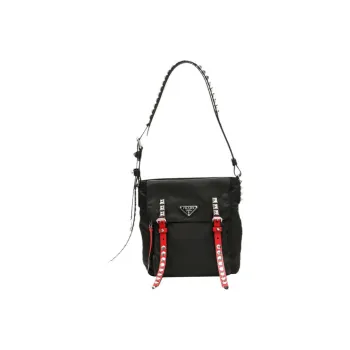 PRADA Nylon Material Shoulder Bag Crossbody Bag Women's Black