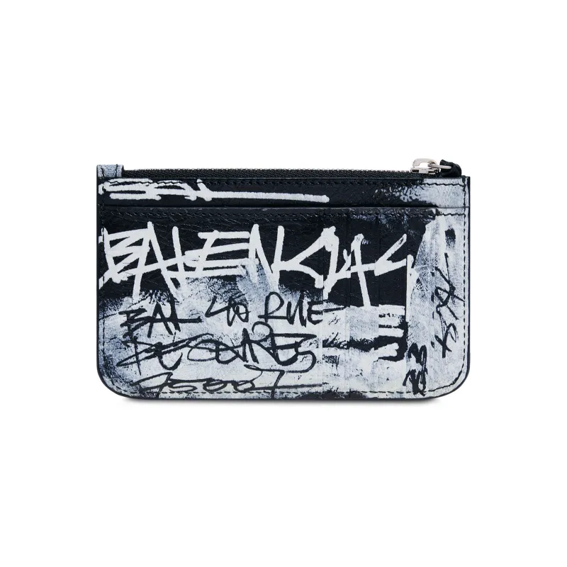 Balenciaga Le Cagole Sheepskin Coin Purse Women's Black/White-4