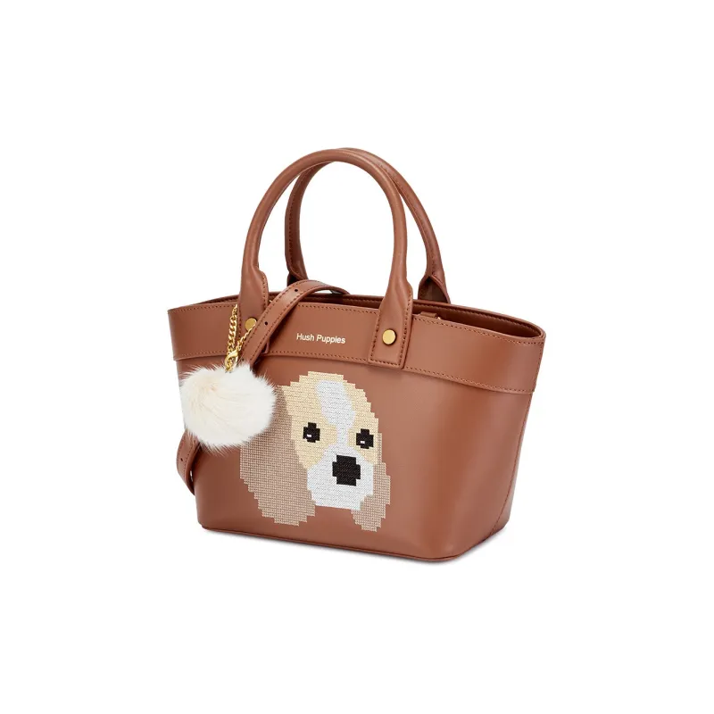 Hush Puppies Cow Leather Cartoon Bag, Handbag, Crossbody Bag Regular Women's Brown-11