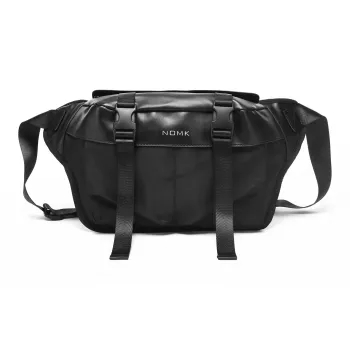 NOMK Oxford Workwear Messenger Bag Shoulder Bag Crossbody Bag Large Size Unisex Black