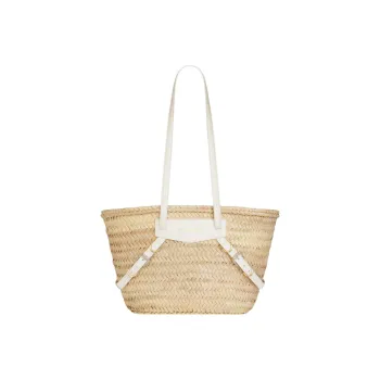 Givenchy Voyou Straw With Raffia And Cow Leather Basket Bag, Portable Crossbody Bag, Shoulder Bag Women's Natural