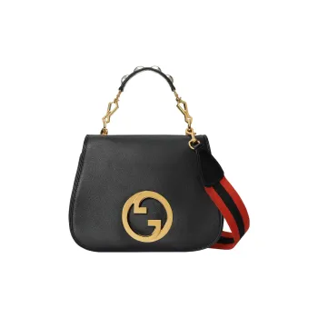 GUCCI Blondie Leather Shoulder Bag, Crossbody Bag, Handbag Medium Size Women's Black