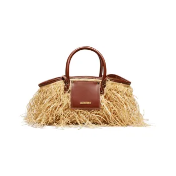 Jacquemus Raffia Fiber Shoulder Bag Crossbody Bag Handbag Women's Brown