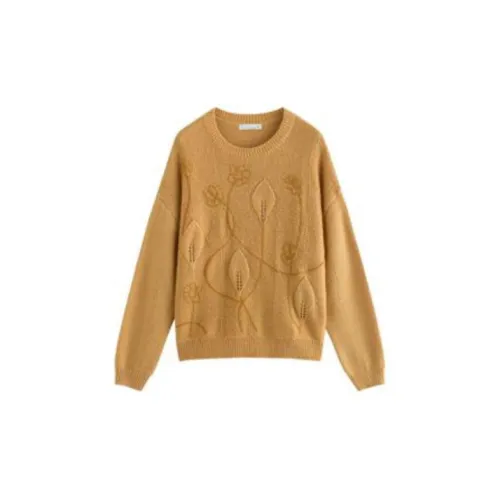 Inman Sweaters Women's Fallen Leaves Yellow