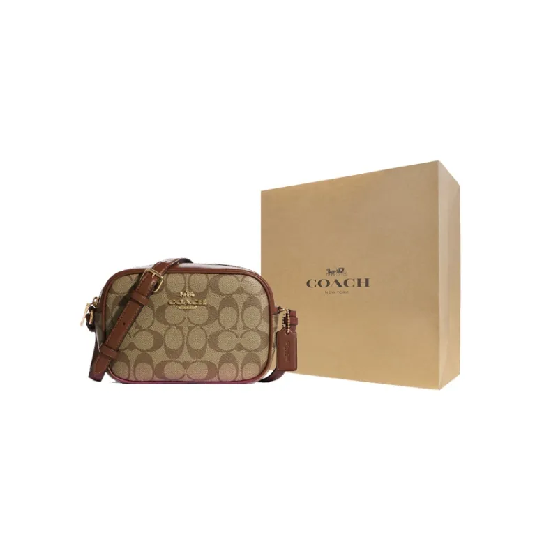 COACH Camera Coated Canvas With Leather Camera Bag Shoulder Bag Crossbody Bag Small Size Women's Brown Monogram-7