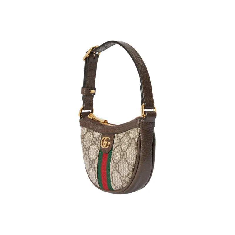 GUCCI Ophidia Canvas With Leather Handbag, Shoulder Bag Women's-1
