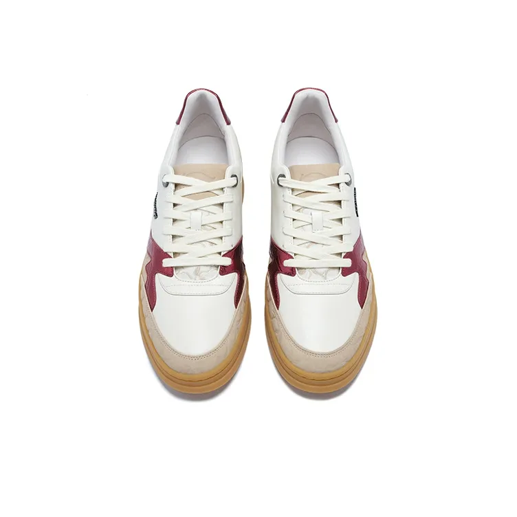 LI-NING 1990 001 Low-Top Skateboard Shoes Men's White Umber-2