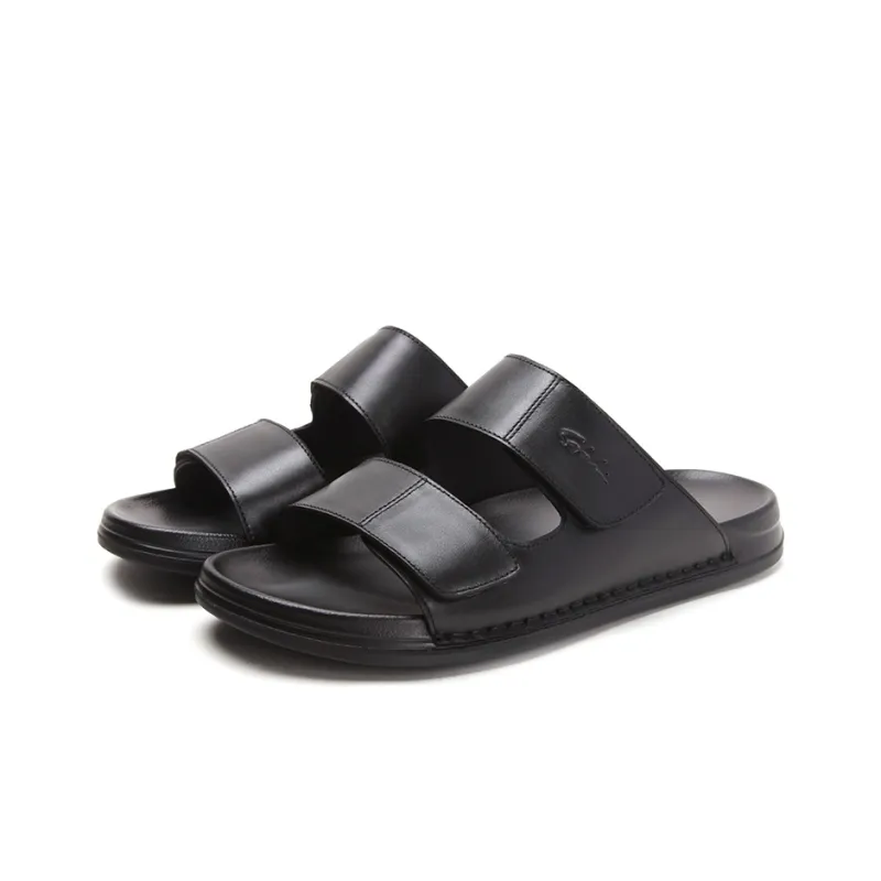 Satchi Rubber Sole Slip Resistant Slide Slippers Men's Black-2