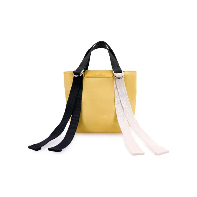 LONGCHAMP Le Pliage Re play Canvas With Leather Trim Canvas Shoulder Bag, Handbag Trumpets Women's Grain Yellow-2