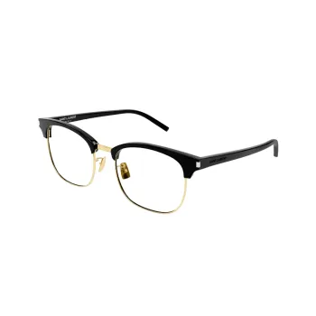 SAINT LAURENT Plate Frame Square Optical Glasses Unisex Black